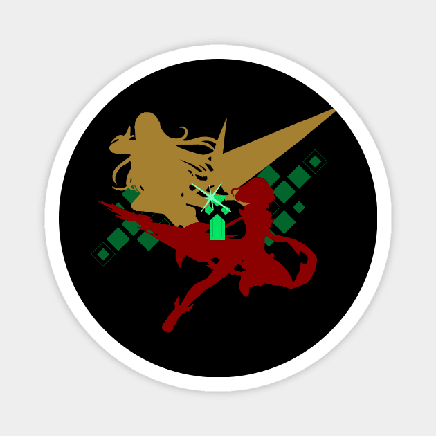 Pyra & Mythra Silhouette (Dark) Magnet by Sonchezz